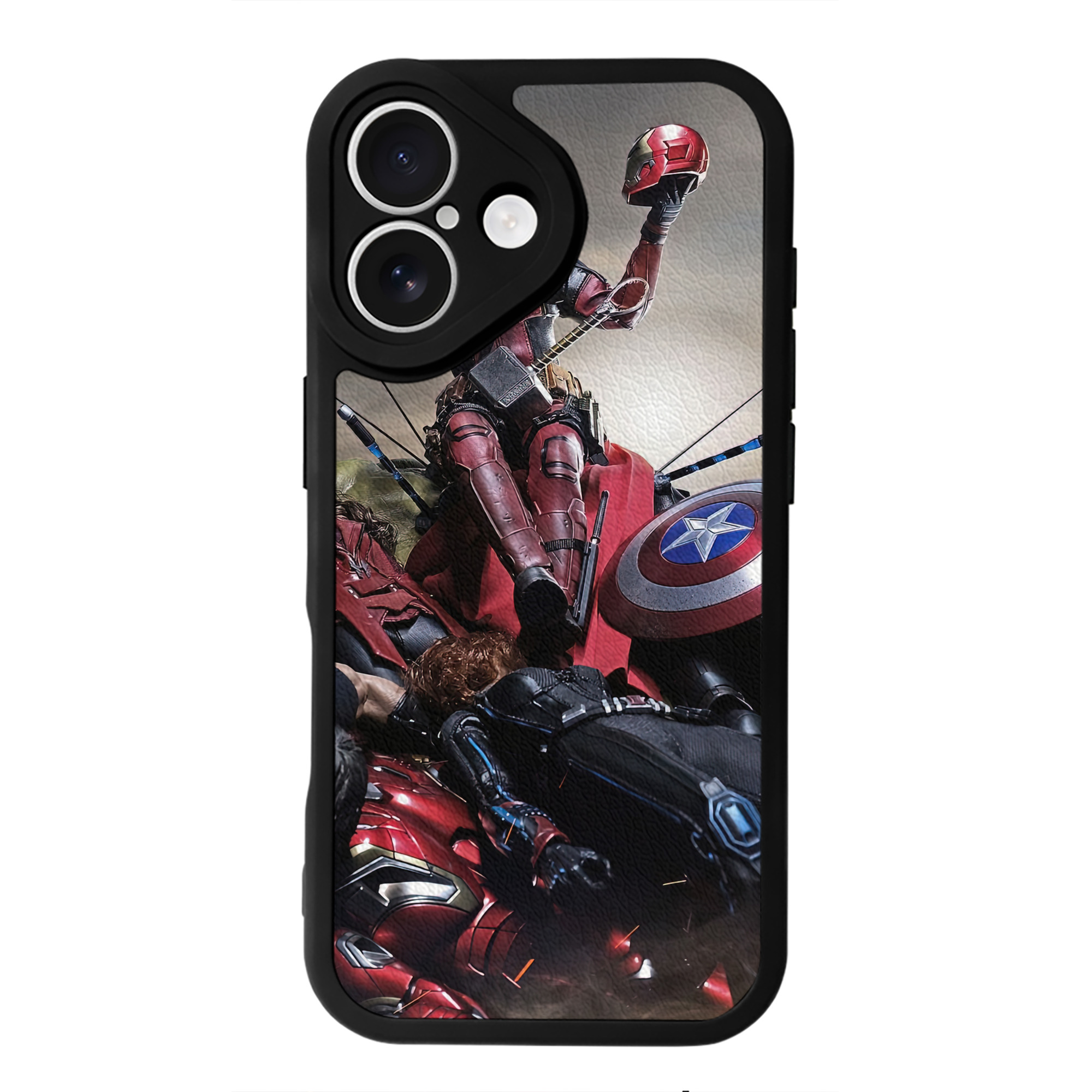 （画像用） Deadpool デッドプール 【iPhone 16シリーズ対応】シリコンスマホケース（レザー調） 材質：シリコン